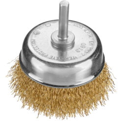 Cepillo Copa Ondulado Con Vastago Acero Latonado 75x20/0,3