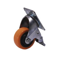 Rueda Fema 100 Mm X 32 Mm Base Giratoria Pvc Freno