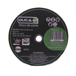 Disco Corte 230 X 2,0 X 22,2 Inoxidable Metal Caja 25 Unid.