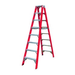 Escalera Plegable Fibra De Vidrio Doble Lado 244 Cm 150 Kg