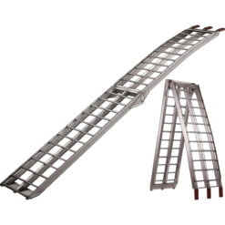 Set 2 Rampa Aluminio Escalon Plegable Cuatriciclo Moto 340kg